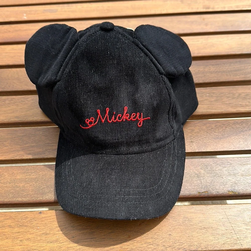 Disney Junior Mickey Mouse Black Baseball Cap Hat Ears Kids Youth Child OSFM new